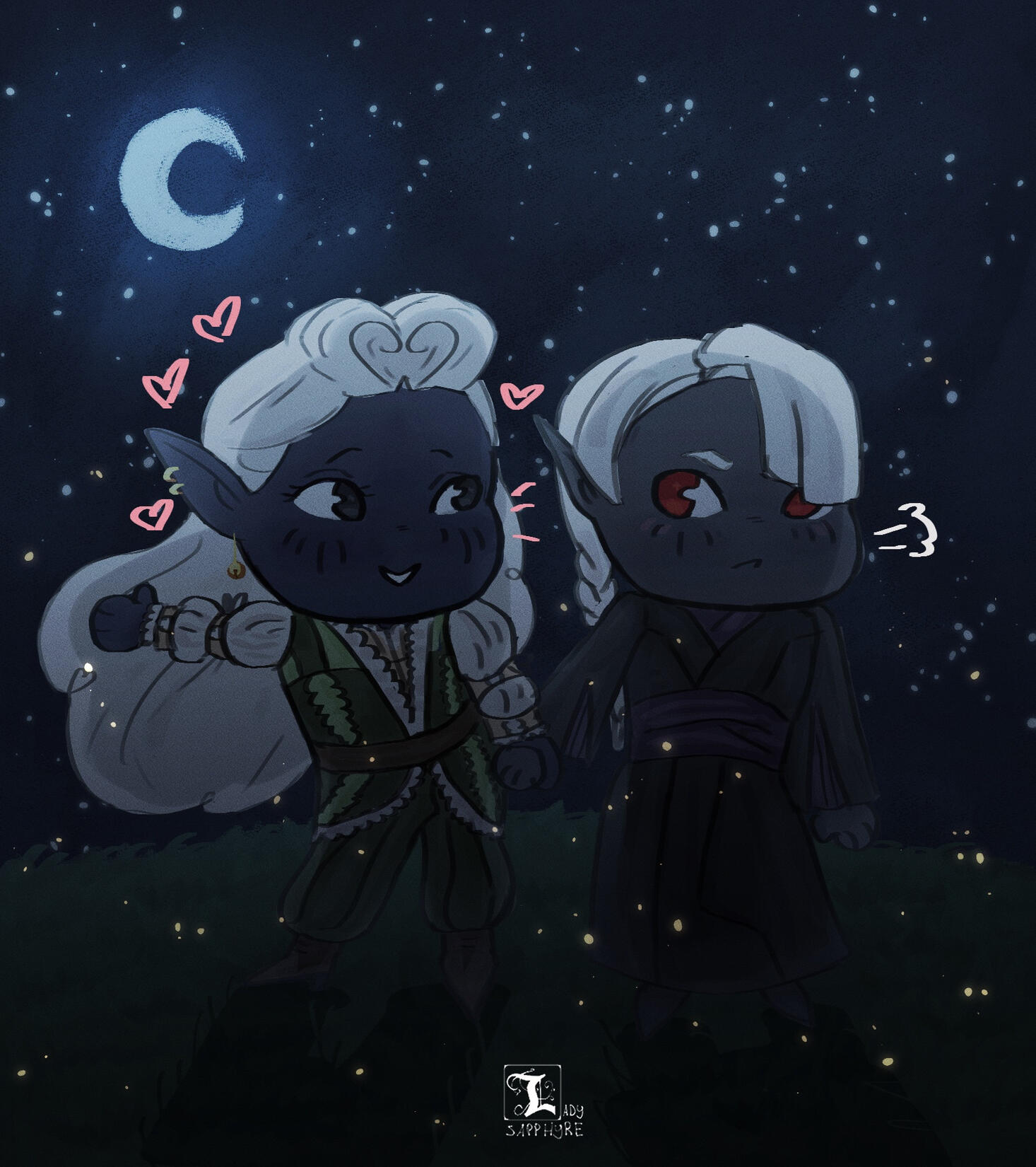 Two character chibi illustration - $30+